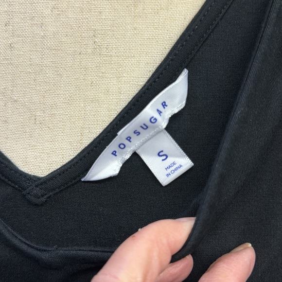 Pop Sugar Small Pant Jumpsuit With Belt Waist to Hem 33” Black - Picture 3 of 4